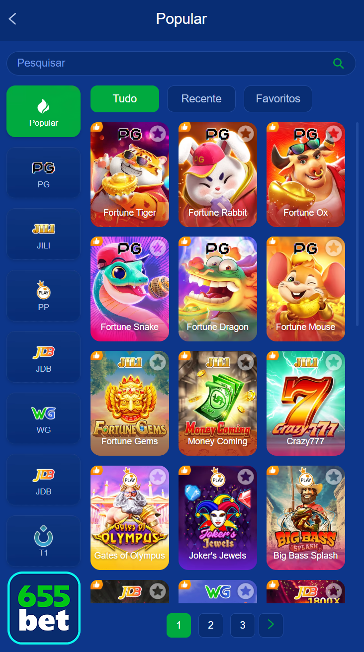 Slots online da 655bet.com com jackpots progressivos